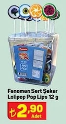 Fenomen Sert Şeker Lolipop Pop Lips 12 g image