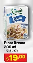 Pınar Krema 200 ml %18 Yağlı image