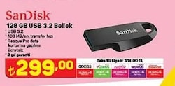 Sandisk 128 GB USB 3.2 Bellek  image