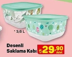 Desenli Saklama Kabı 3,6 L image