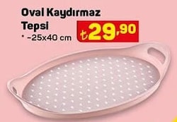 Oval Kaydırmaz Tepsi 25x40 cm image