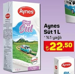 Aynes %1 Yağlı Süt 1 L image