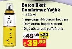 Borosilikat Damlatmaz Yağlık 450 ml image