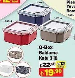 Q-Box Saklama Kabı 3'lü 350 ml image