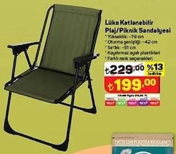 Lüks Katlanabilir Plaj/Piknik Sandalyesi image