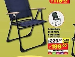 Ahşap Kollu Lüks Kamp Sandalyesi 57x65x80 cm image