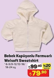 Bebek Kapüşonlu Fermuarlı Welsoft Sweatshirt image