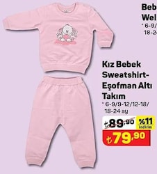 Kız Bebek Sweatshirt-Eşofman Altı Takım image