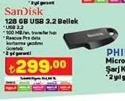 SanDisk 128 GB USB 3.2 Bellek image
