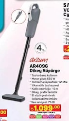 Arzum AR4096 Dikey Süpürge 550 W image