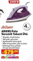 Arzum AR695 Peta Seramik Tabanlı Ütü 2400 W image