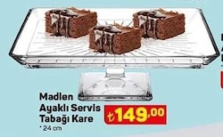 Paşabahçe Madlen Ayaklı Servis Tabağı Kare 24 cm image