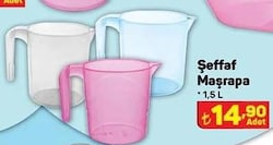 Şeffaf Maşrapa 1,5 L image
