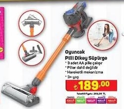 Pilli Dikey Süpürge Oyuncak image