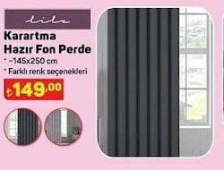 Lila Karartma Hazır Fon Perde 145x250 cm image