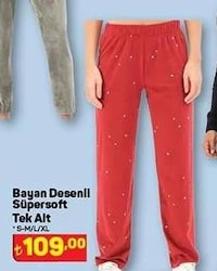 Bayan Desenli Süpersoft Tek Alt image