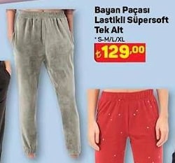 Bayan Paçası Lastikli Süpersoft Tek Alt image