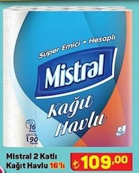Mistral 2 Katlı Kağıt Havlu 16'lı image