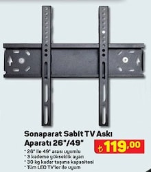 Sonaparat Sabit TV Askı Aparatı 26/49 inç image
