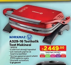 Korkmaz A329-16 Tostkolik Tost Makinesi image