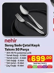 Nehir Saray Sade Çatal Kaşık Takımı 30 Parça image
