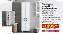 Tiamob Lime 4 Kapaklı Çok Amaçlı Dolap image