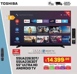 Toshiba 55UA2263DT/55UA2363DT 55 inç Ultra HD Android Tv image