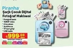 Piranha Şarjlı Çocuk Dijital Fotoğraf Makinesi image