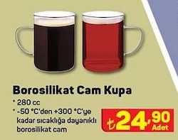 Borosilikat Cam Kupa 280 cc image