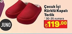 Juno Çocuk İçi Kürklü Kapalı Terlik image