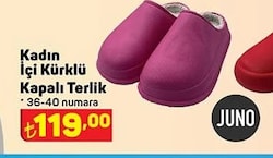 Juno Kadın İçi Kürklü Kapalı Terlik image