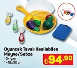Oyuncak Tavalı Kesilebilen Meyve/Sebze 18x30 cm image