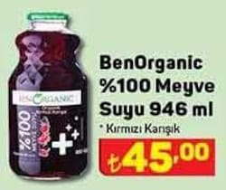 BenOrganic Kırmızı Karışık %100 Meyve Suyu 946 ml image