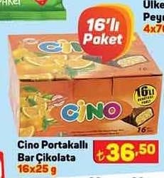 Cino Portakallı Bar Çikolata 16x25 g image