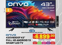 Onvo 43OV600F43 inç 109 cm Full HD Android 13 Smart Led TV   image