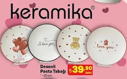 Keramika Desenli Pasta Tabağı 20 cm  image