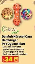 Kiwi Pets Dambıl/Küresel Çan/Hamburger Pet Oyuncakları image