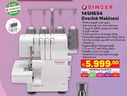 Singer 14SH654 Overlok Makinesi image