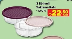 3 Bölmeli Saklama Kabı 1200 ml image