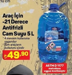 Araç İçin -21 Derece Antifrizli Cam Suyu 5 L image