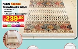 Kadife Kaymaz Taban Saçaklı Yolluk 80x200 cm image