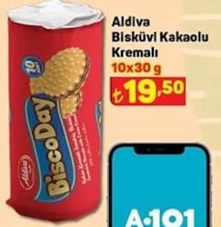 Aldiva Bisküvi Kakaolu Kremalı 10x30 g image