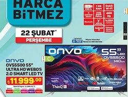 Onvo OV55500 55 inç Ultra HD Webos 2.0 Smart Led Tv image