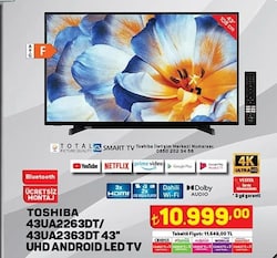 Toshiba 43UA2263DT/43UA2363DT 43 inç UHD Android Led Tv image