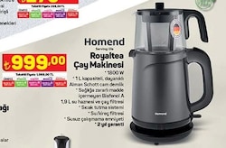 Homend Royaltea Çay Makinesi 1800 W image
