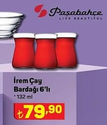 Paşabahçe İrem Çay Bardağı 6'lı 132 ml image