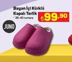 Juno İçi Kürklü Kapalı Terlik Bayan image
