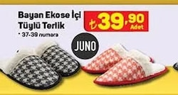 Juno Ekose İçi Tüylü Terlik Bayan image