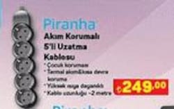 Piranha Akım Korumalı Uzatma Kablosu 5'li image