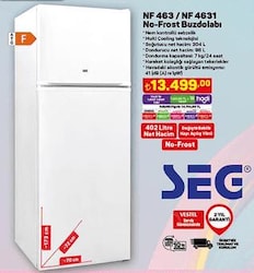 SEG NF 463/NF 4631 No-Frost Buzdolabı image
